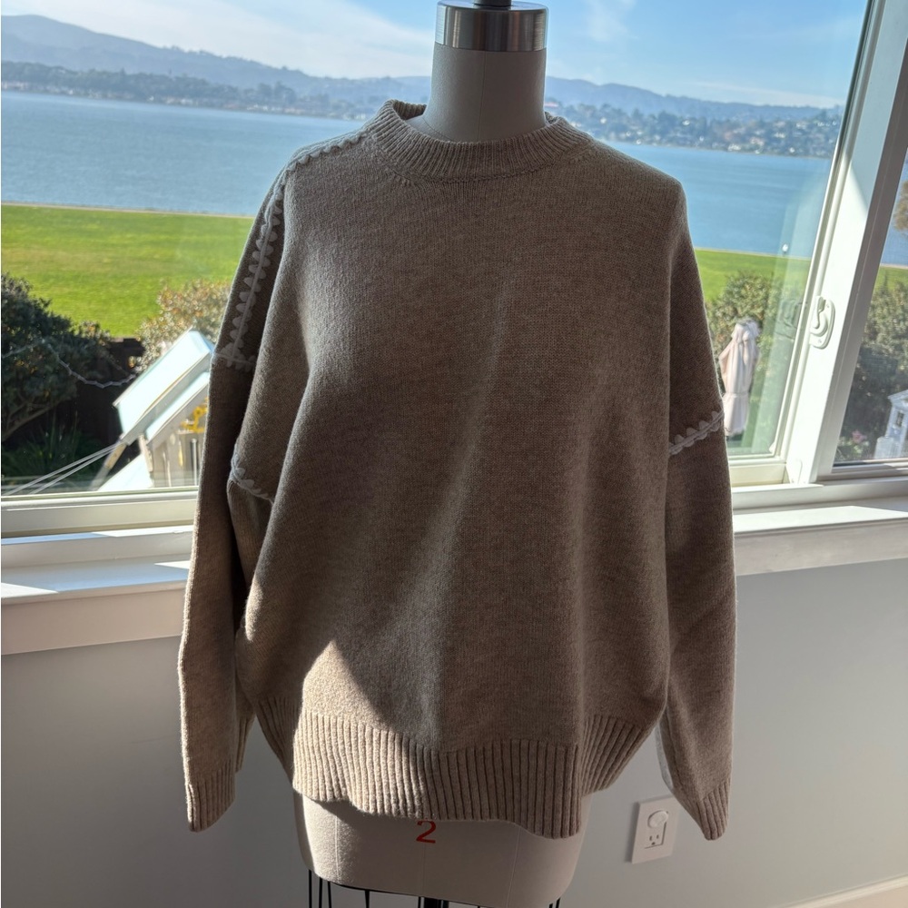 Toteme Beige Crew Neck Sweater